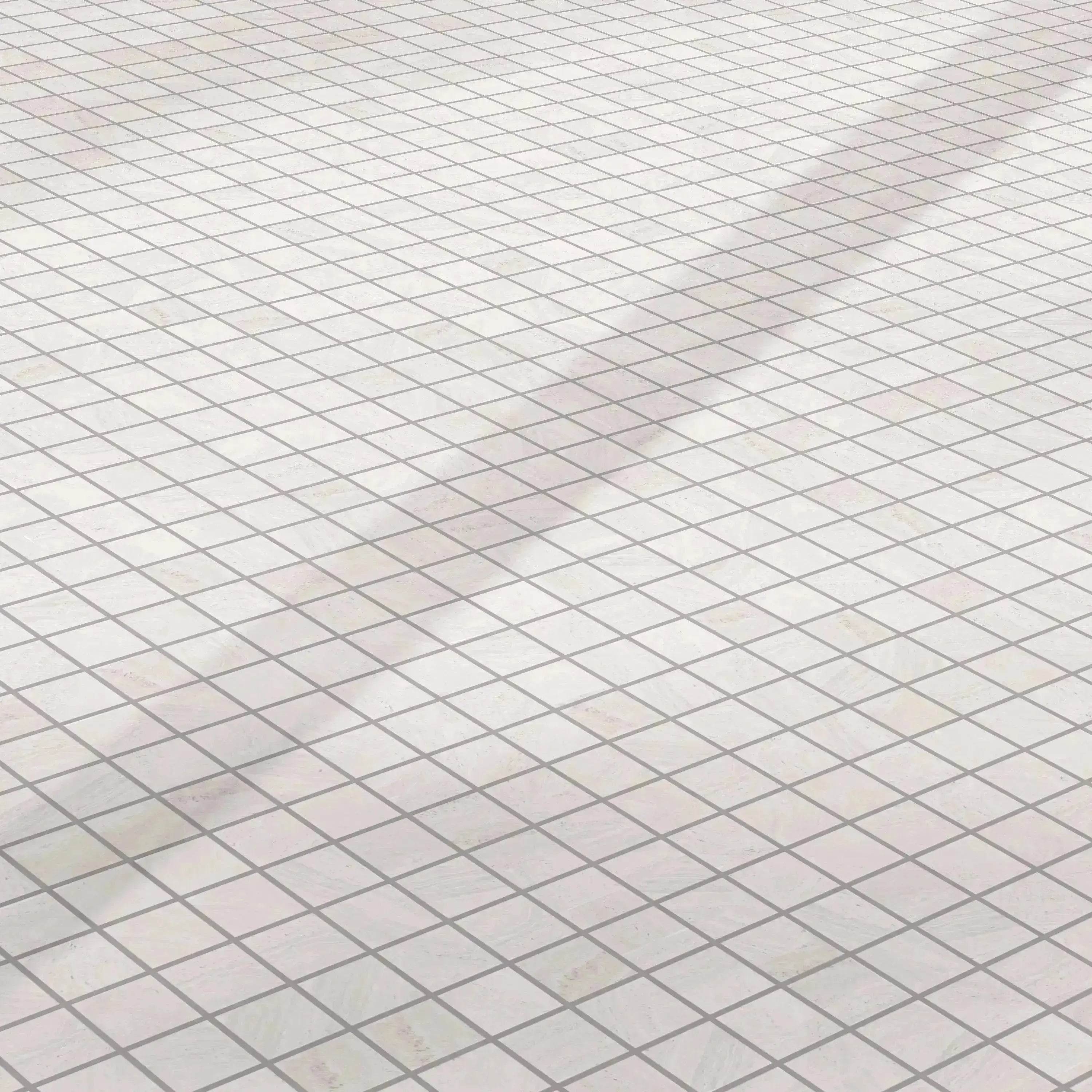 Travertino Porcelain Tile White Square Mosaic 2x2 Sheet Polished