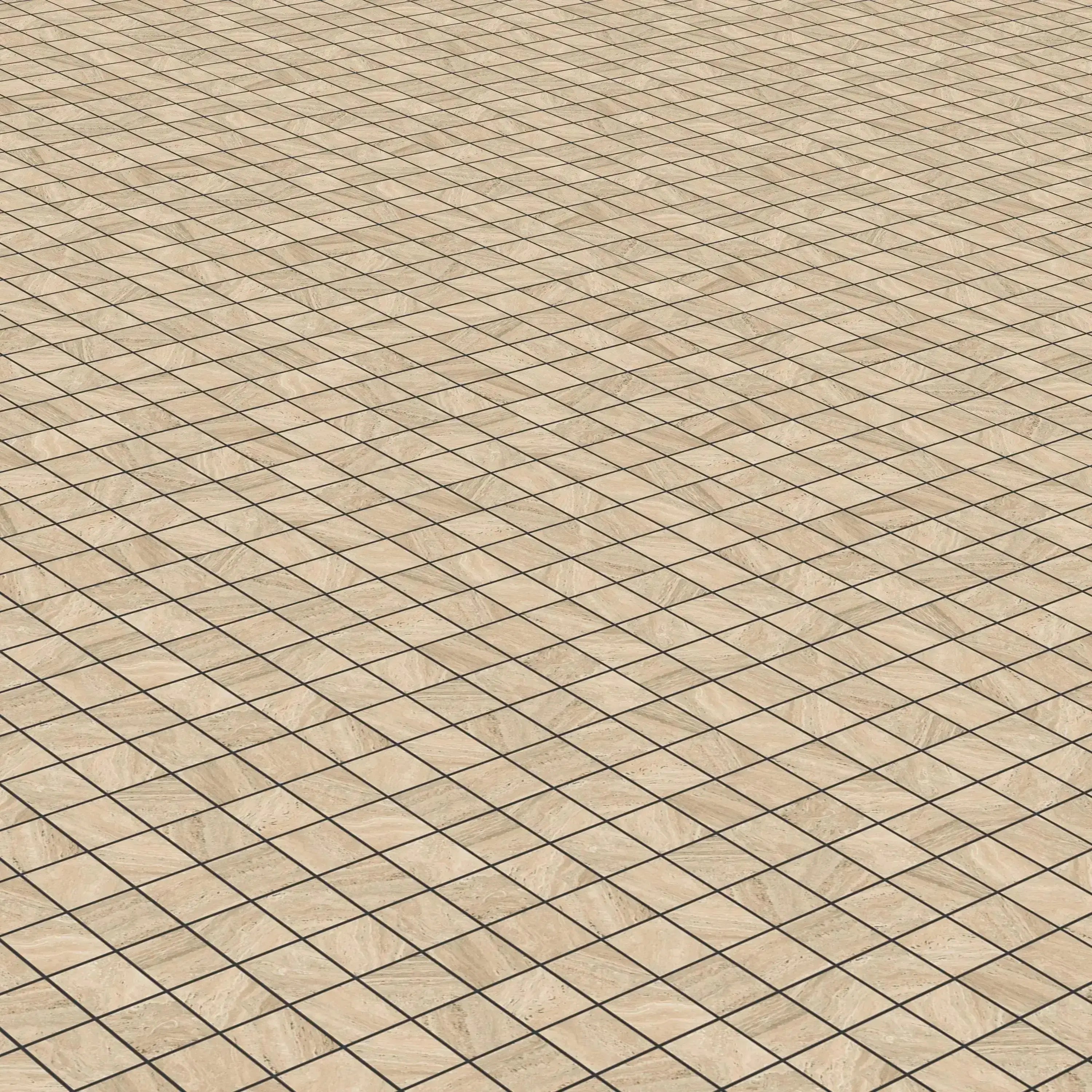 Travertino Porcelain Tile Beige Square Mosaic 2x2 Sheet Matte
