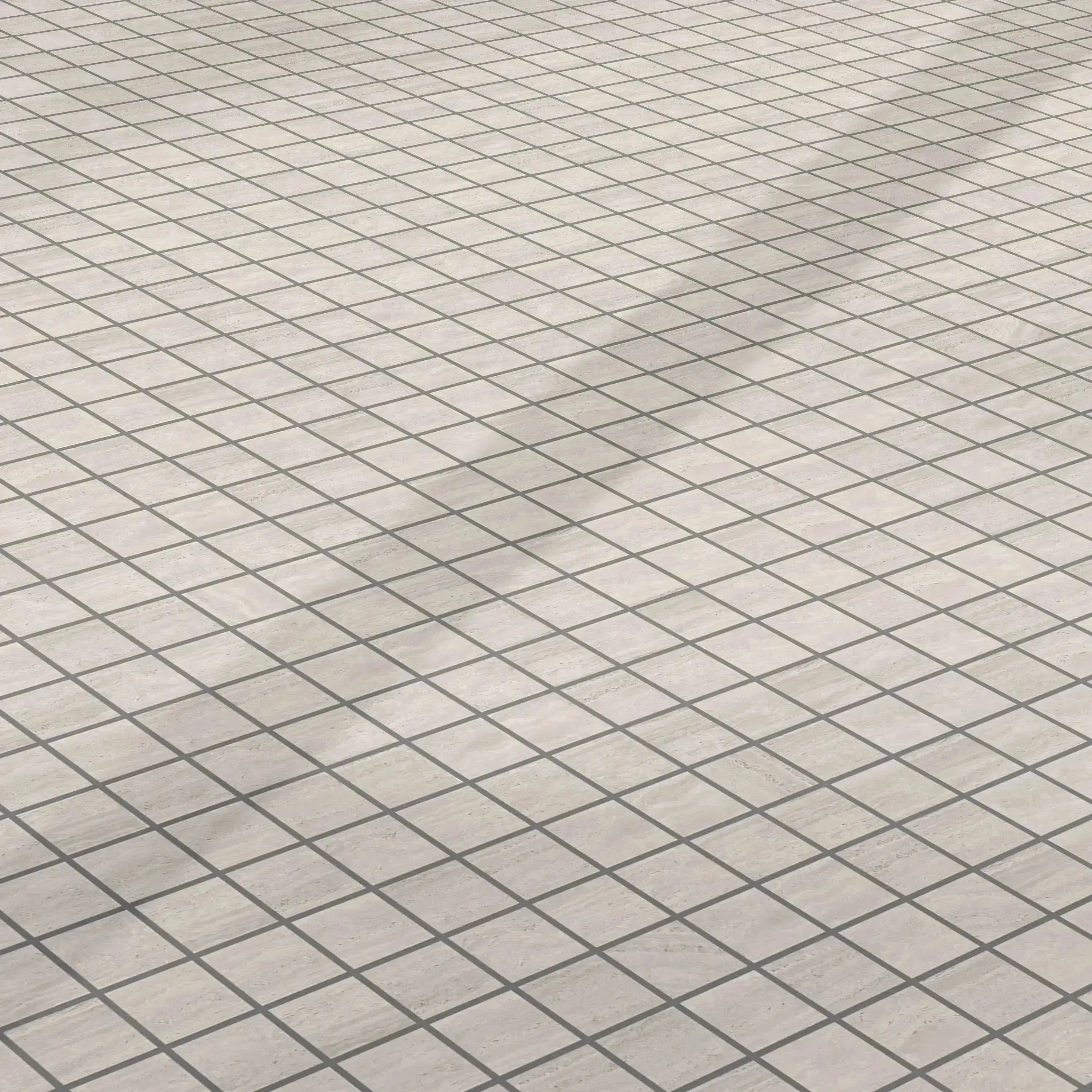 Travertino Porcelain Tile Gray Square Mosaic 2x2 Sheet Polished