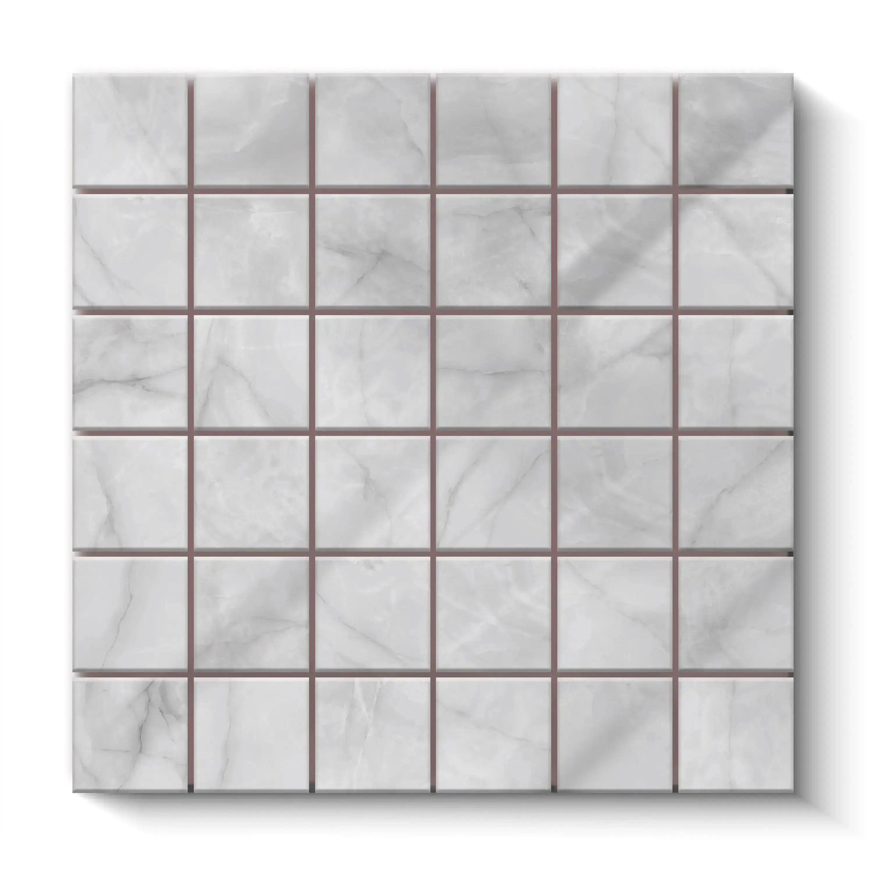 Opal Porcelain Tile Pearl Square Mosaic 2x2 Sheet Polished