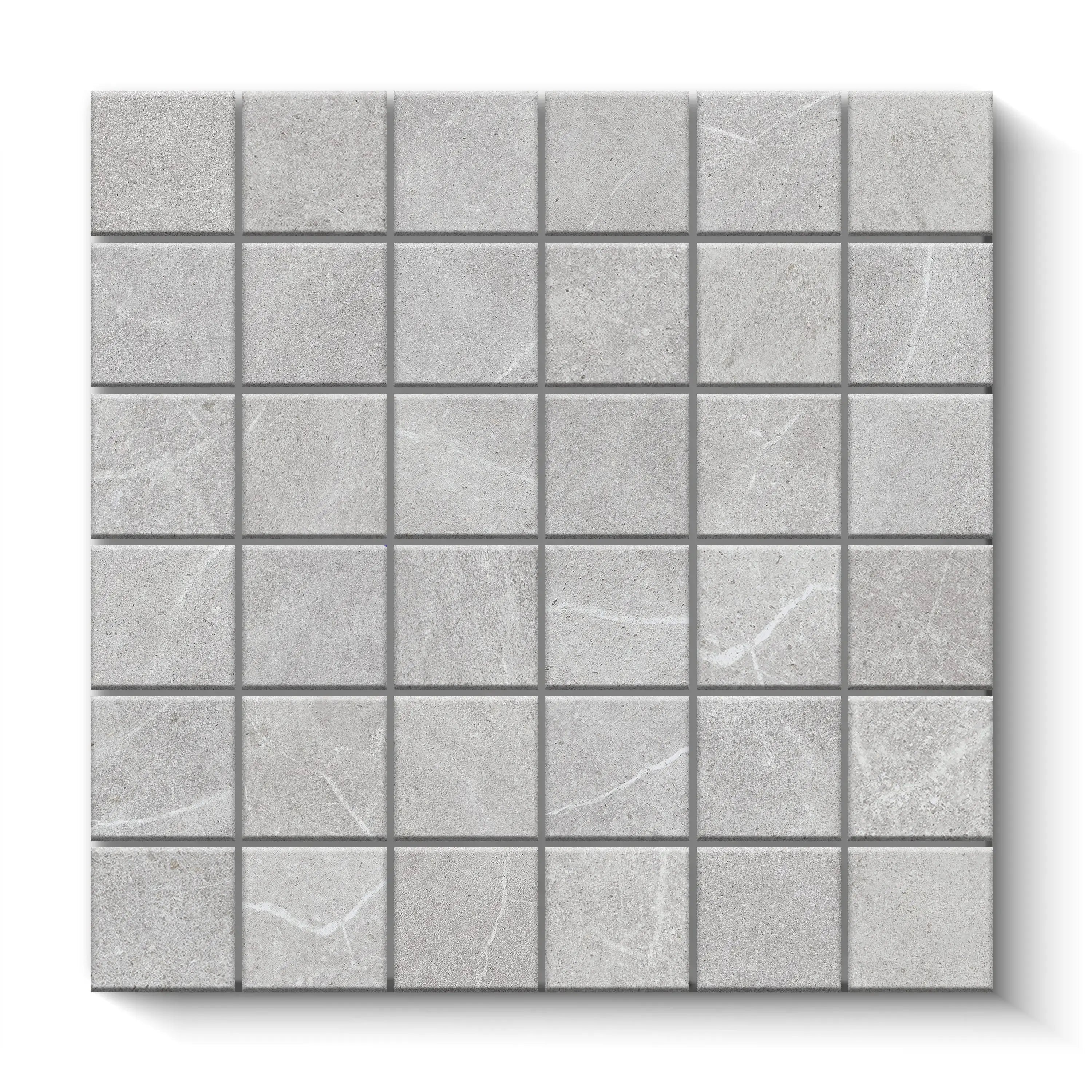 Astrastone Porcelain Tile Silver Square Mosaic 2x2 Sheet