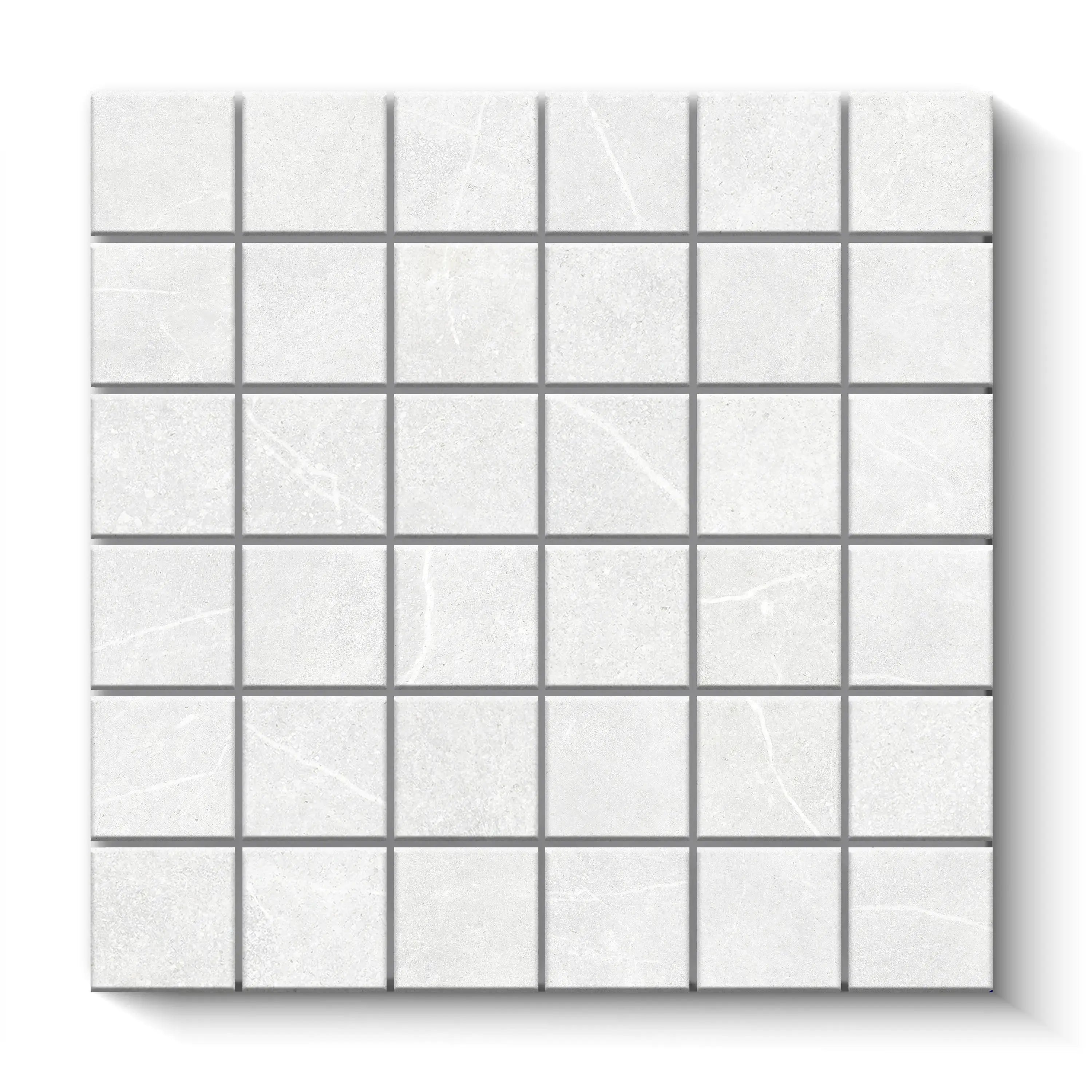 Astrastone Porcelain Tile White Square Mosaic 2x2 Sheet