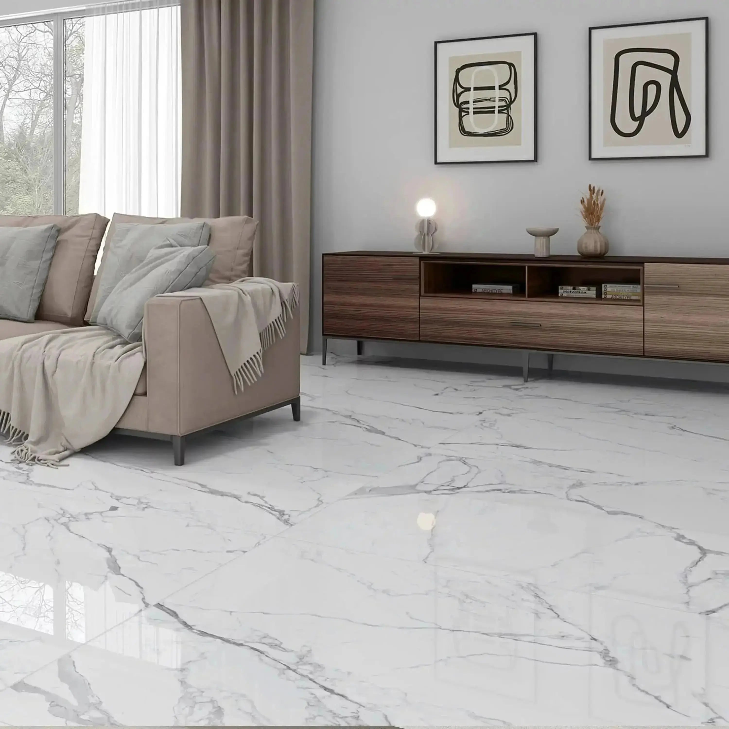 Statuario Porcelain Tile 24x48 Polished