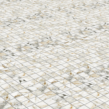 Aurora Porcelain Tile White Matte Square Mosaic 2x2 Sheet