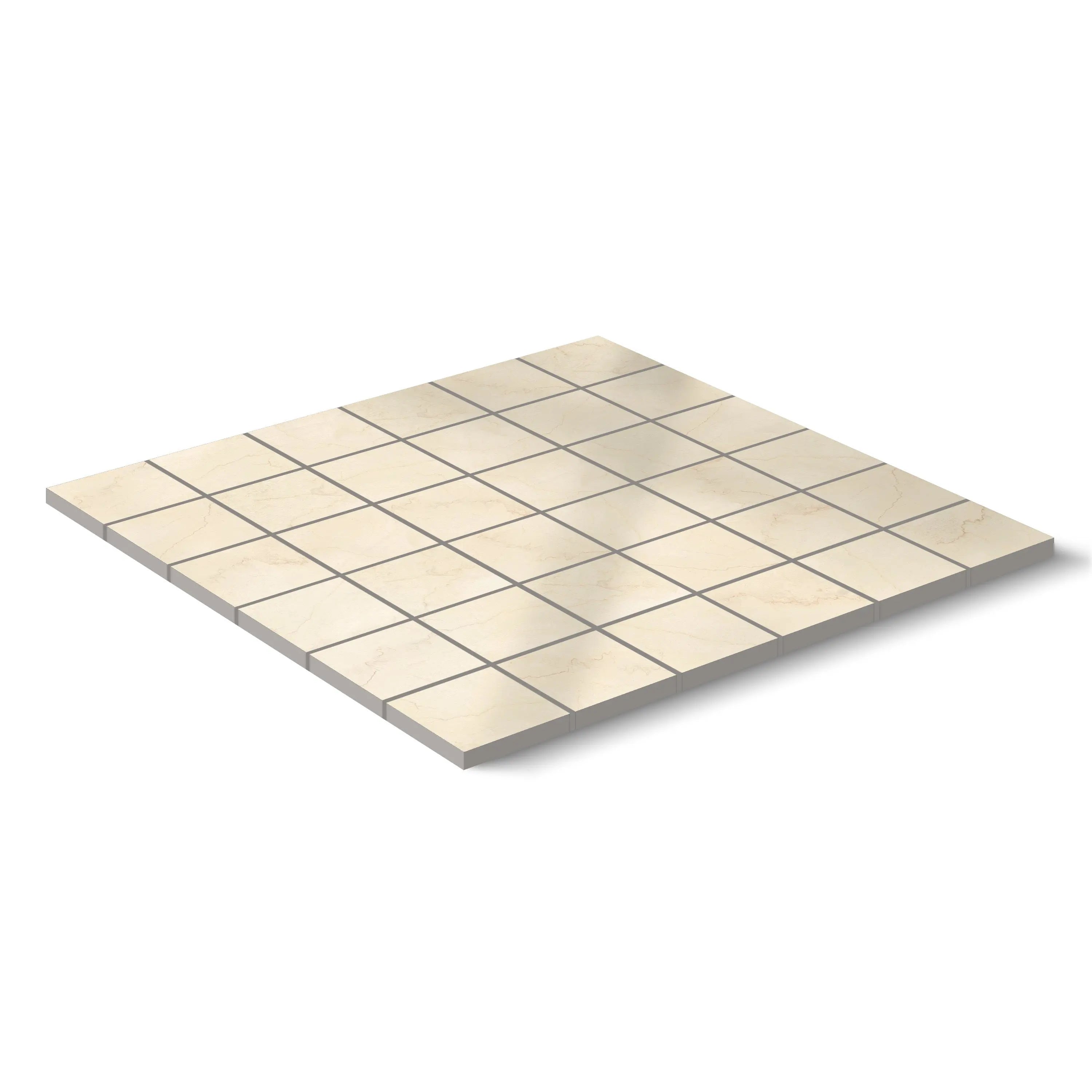 Botticino Select Porcelain Tile Natural Square Mosaic 2x2 Sheet Polished