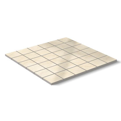 Botticino Select Porcelain Tile Natural Square Mosaic 2x2 Sheet Polished