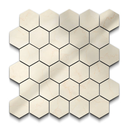 Botticino Select Porcelain Tile Natural Polished Hexagon Mosaic