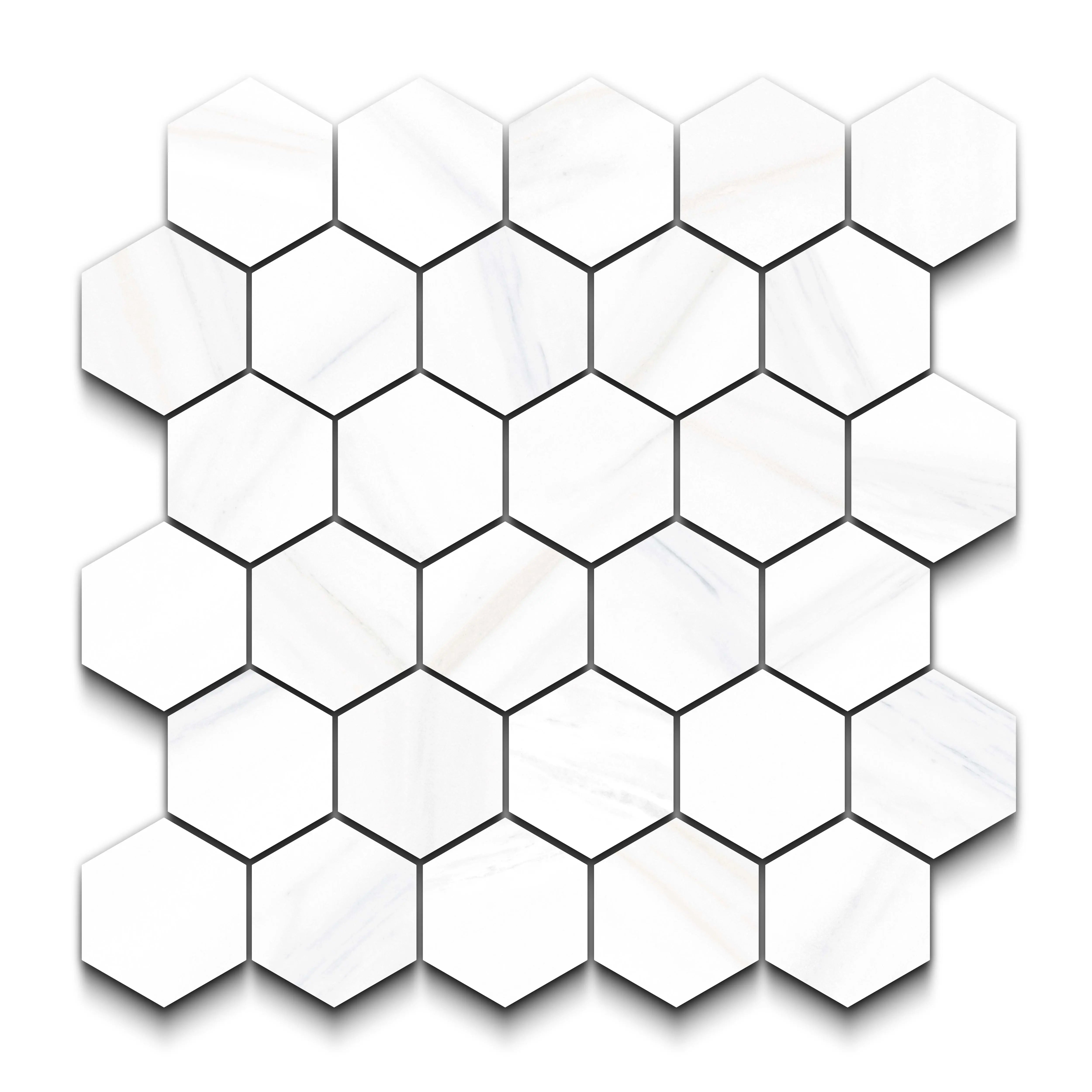 Marbella Porcelain Tile Matte Hexagon Mosaic 11x13 Sheet