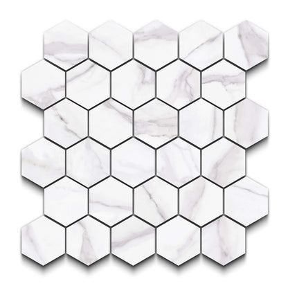 Liguria Porcelain Tile Silver Matte Hexagon Mosaic