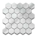 Dolostone Porcelain Tile White Hexagon Mosaic 11x13 Sheet Polished