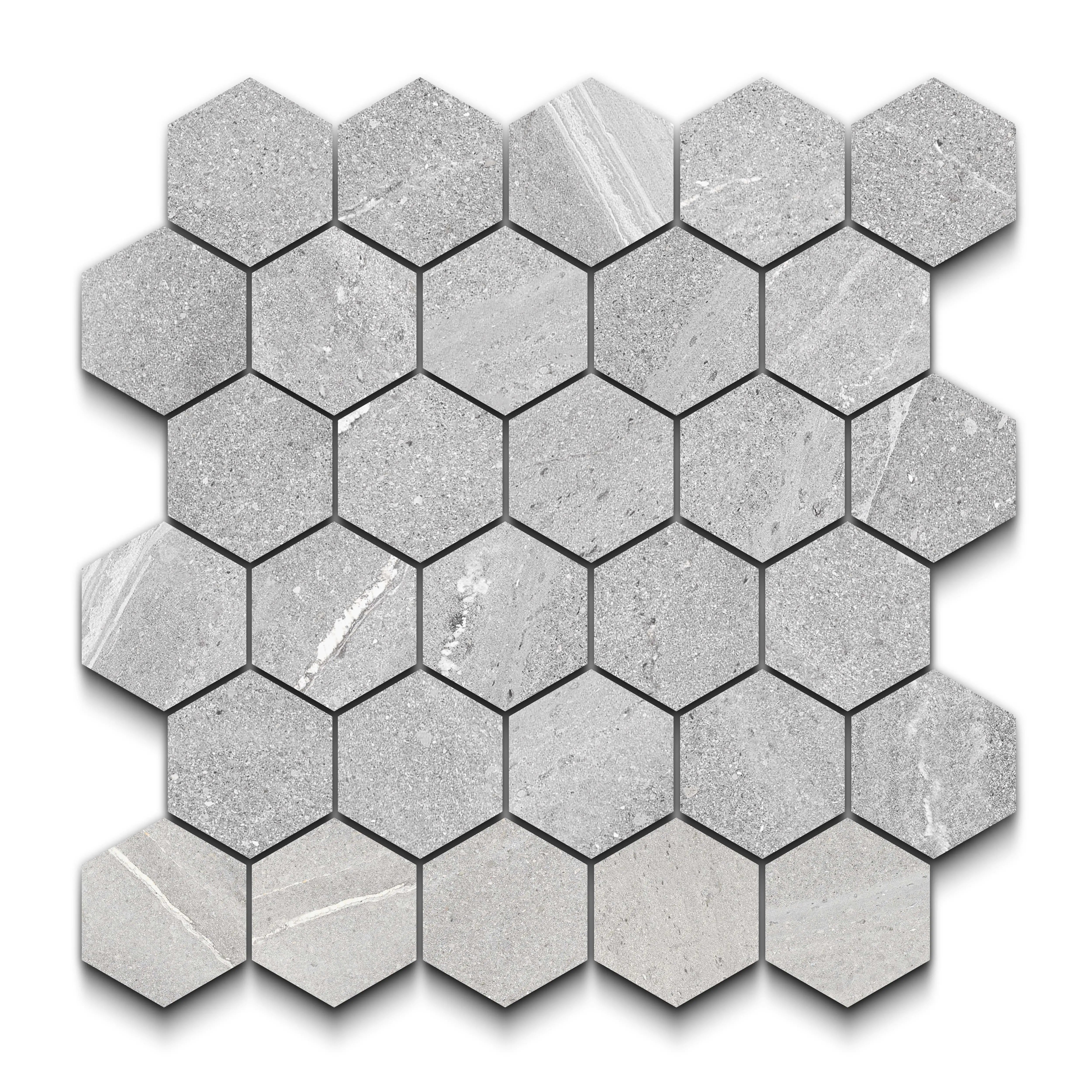 Burlington Porcelain Tile Perla Hexagon Mosaic 11x13 Sheet