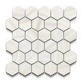 Dolostone Porcelain Tile Ivory Hexagon Mosaic 11x13 Sheet Matte