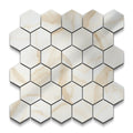 Liguria Porcelain Tile Gold Glossy Hexagon Mosaic