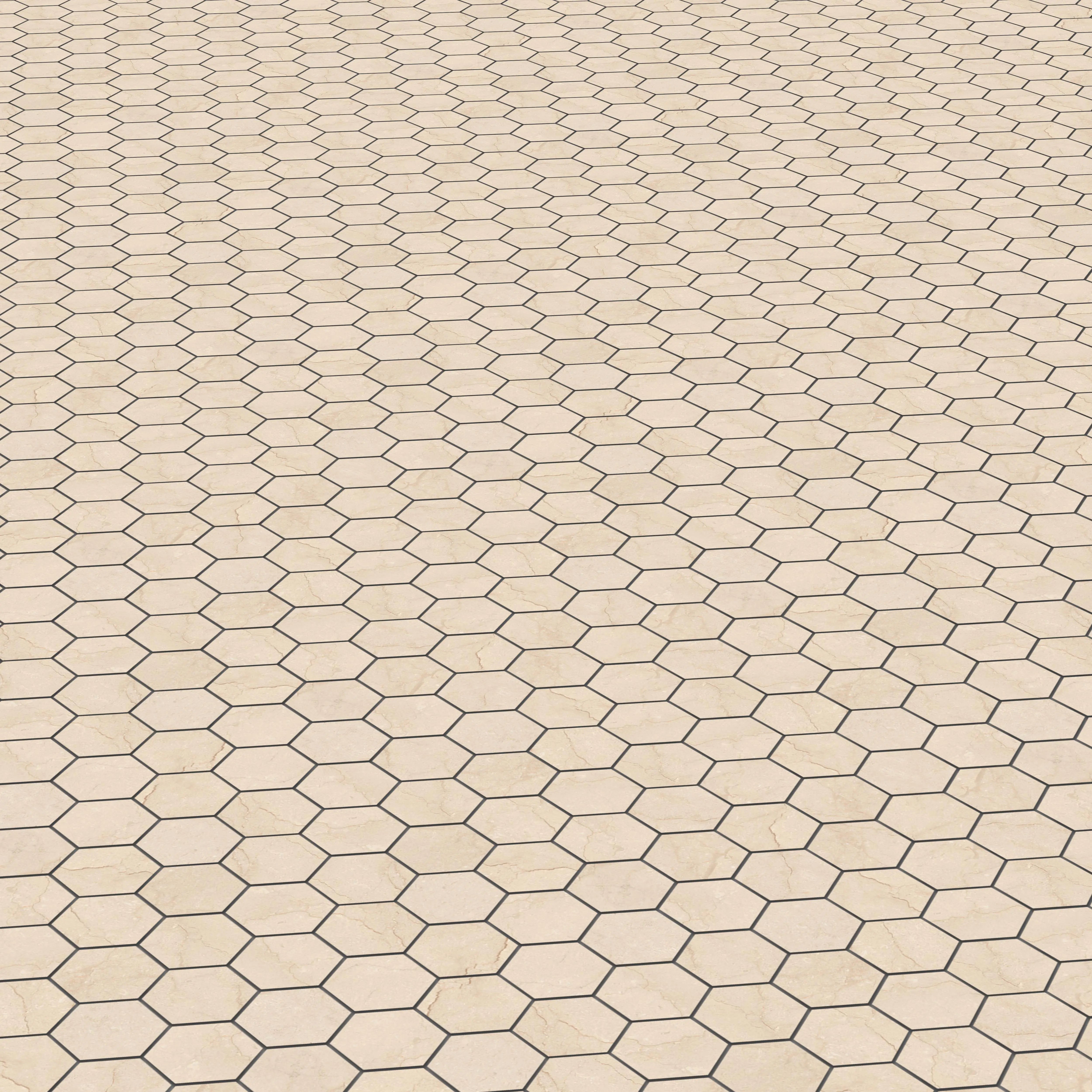 Crema Marfil Porcelain Tile Matte Hexagon Mosaic