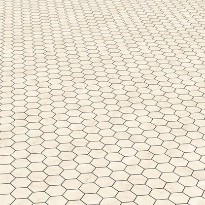 Botticino Select Porcelain Tile Natural Matte Hexagon Mosaic