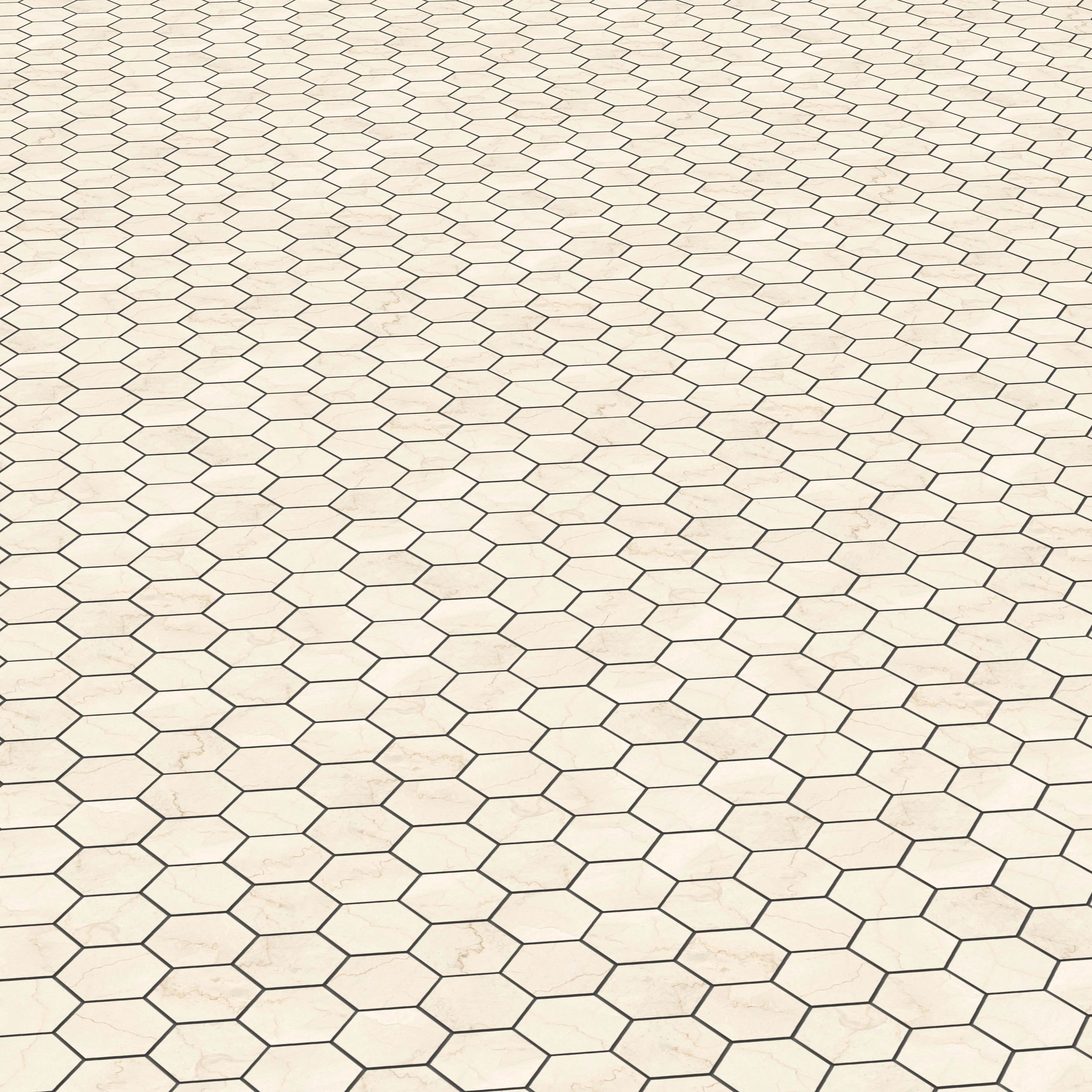 Botticino Select Porcelain Tile Natural Matte Hexagon Mosaic