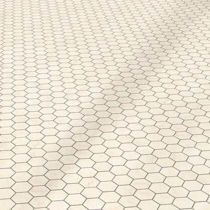 Botticino Select Porcelain Tile Natural Polished Hexagon Mosaic