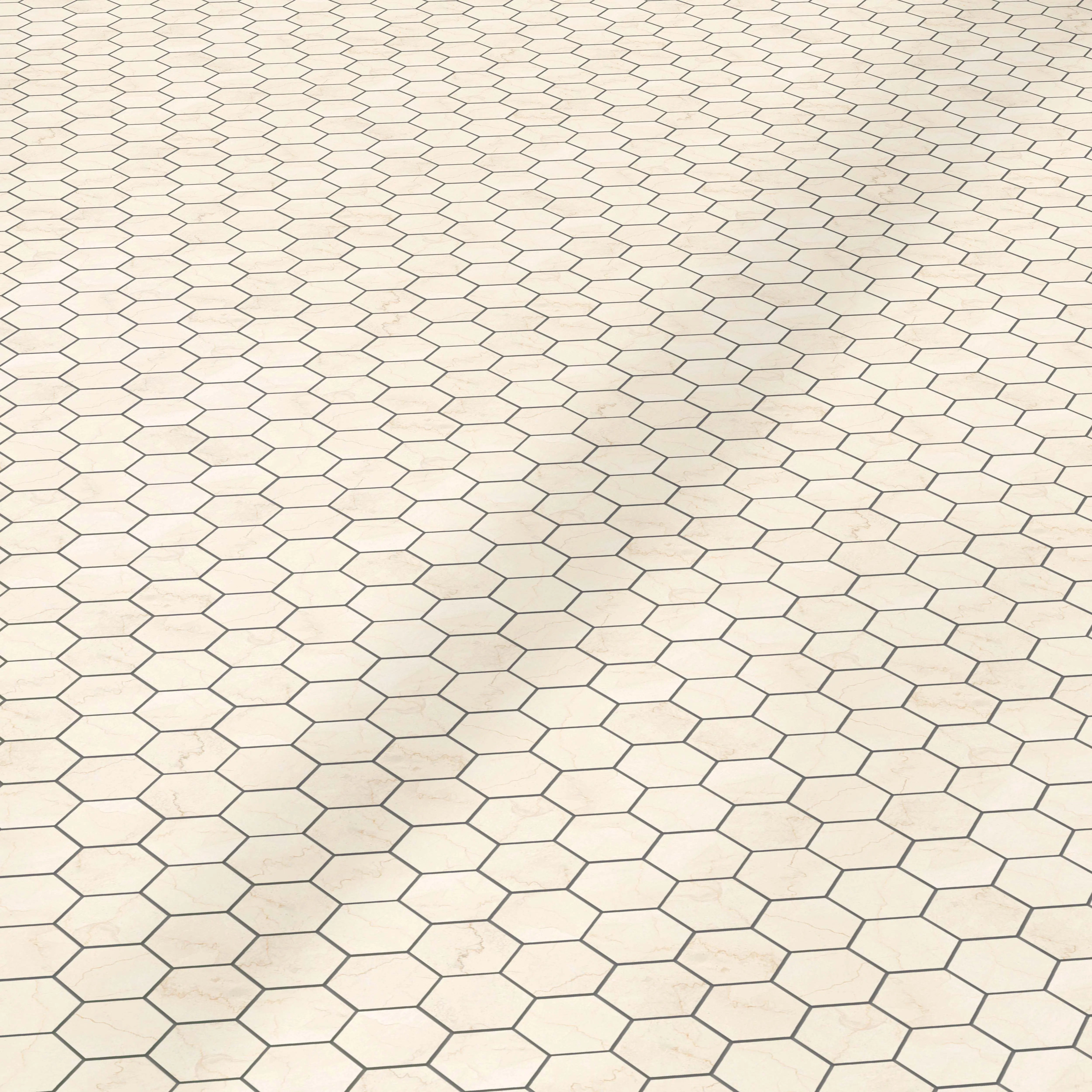 Botticino Select Porcelain Tile Natural Polished Hexagon Mosaic