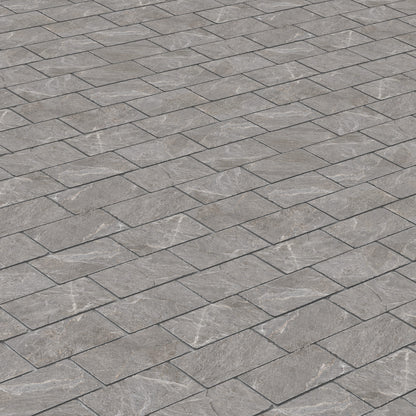 Ardesia Slate Ash Matte 2x4 Muretto Mosaic Tumbled Edge (12x12 Sheet)