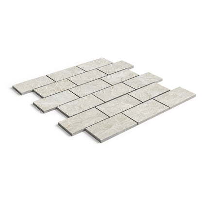 Ardesia Slate Dove Matte 2x4 Muretto Mosaic Tumbled Edge (12x12 Sheet)