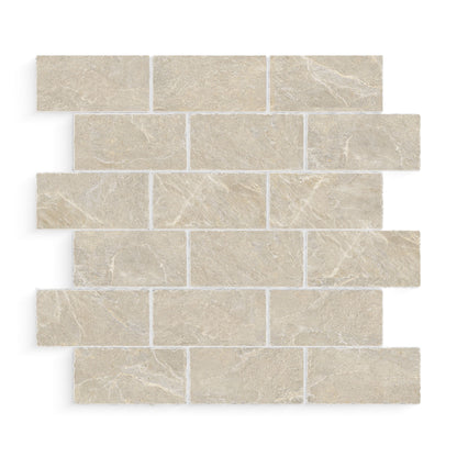 Ardesia Slate Cocoa Matte 2x4 Muretto Mosaic Tumbled Edge (12x12 Sheet)