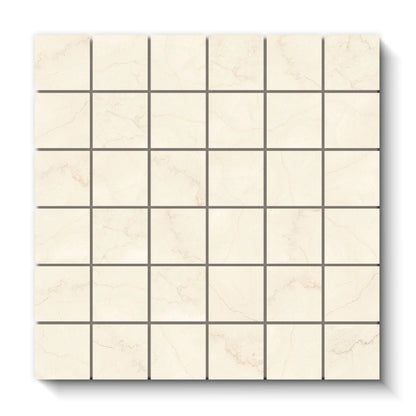 Botticino Select Porcelain Tile Natural Square Mosaic 2x2 Sheet Matte