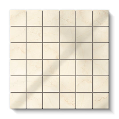Botticino Select Porcelain Tile Natural Square Mosaic 2x2 Sheet Polished
