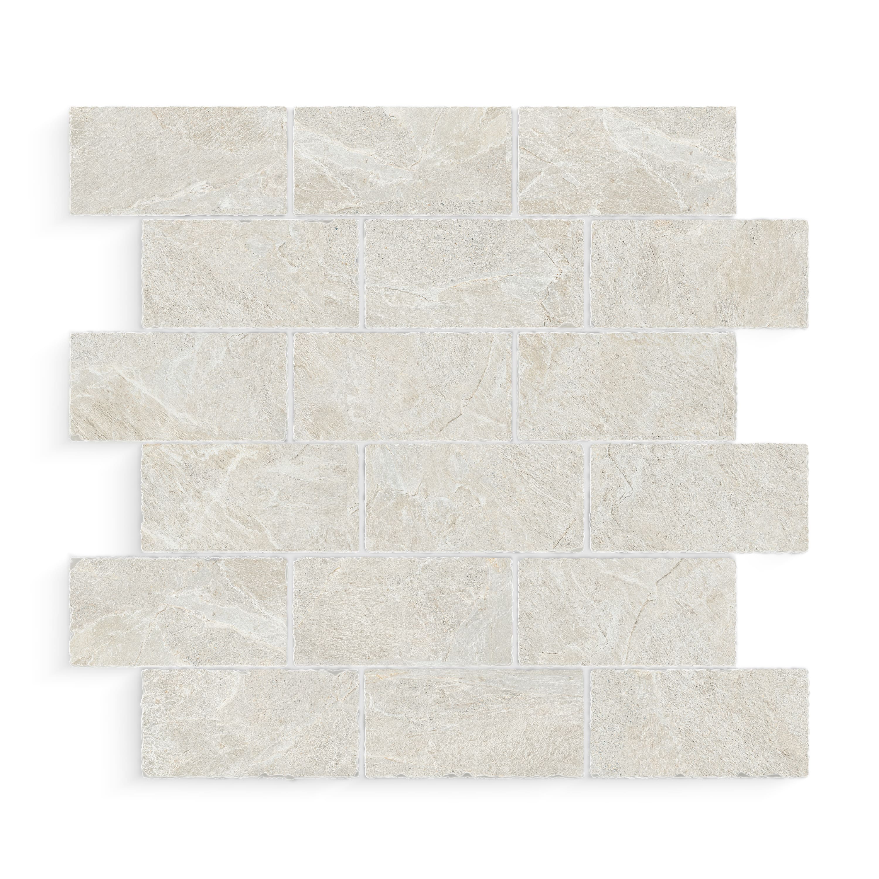 Ardesia Slate Dove Matte 2x4 Muretto Mosaic Tumbled Edge (12x12 Sheet)