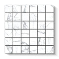 Statuario Porcelain Tile Square Mosaic 2x2 Sheet Matte